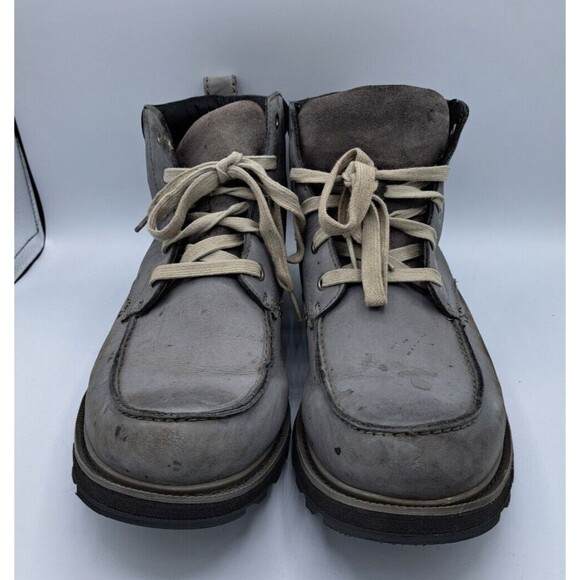Sorel Boots Men's Size 11 Gray Madson Moc Toe Quarry Waterproof Leather Casual - Picture 2 of 16